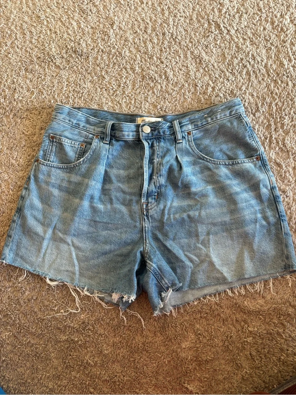 Madewell pleated denim shorts
